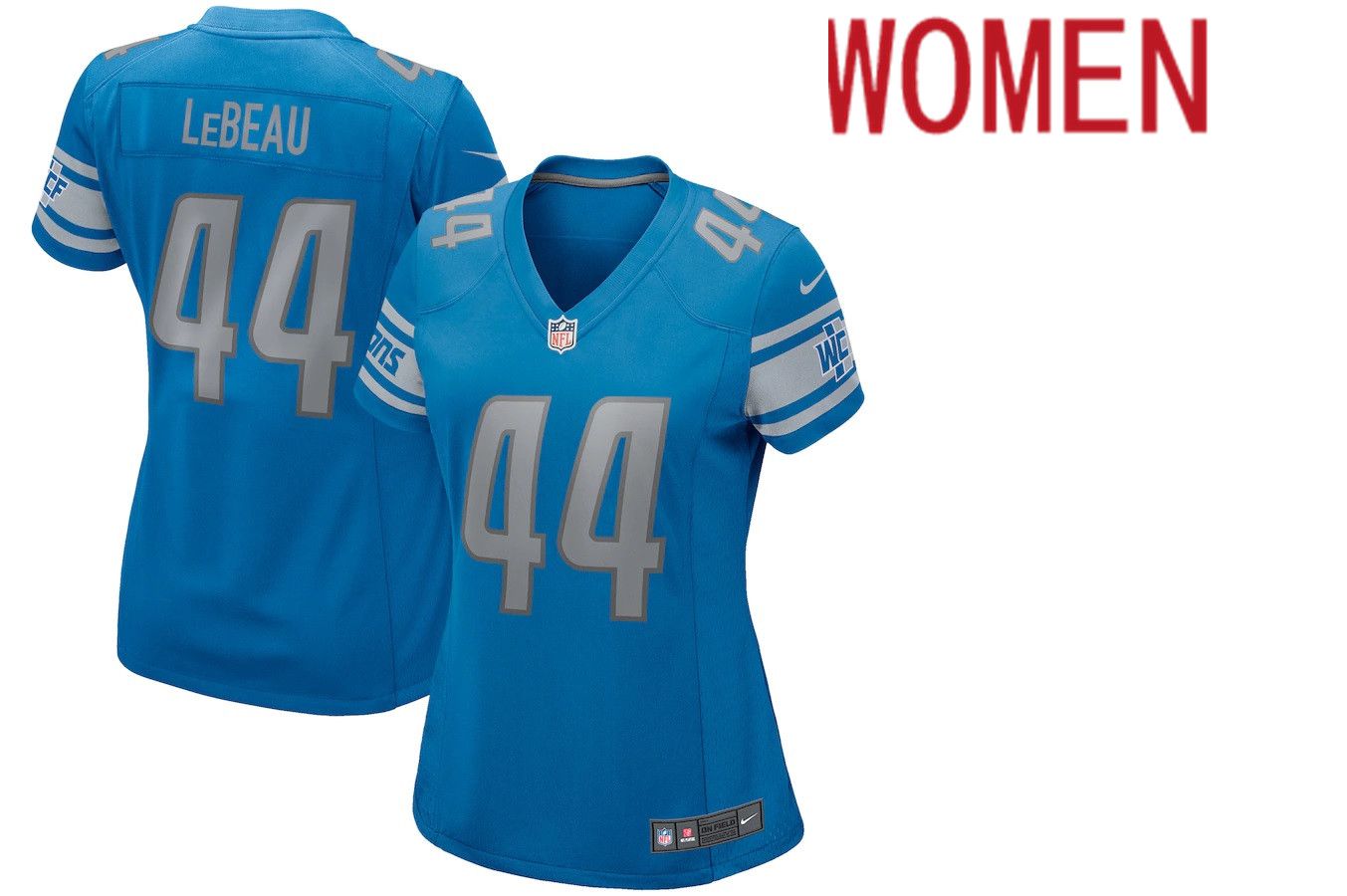 Women Detroit Lions #44 Dick LeBeau Nike Blue Game Retired Player NFL Jersey